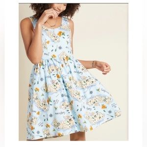 ModCloth California Golden State Fit and Flare Dress 100% cotton